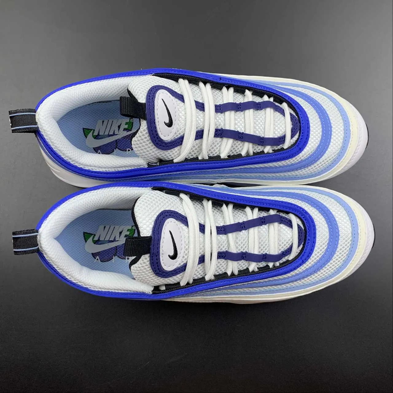 Air Max 97 White Black-Psychic Blue DQ8900-100 elevated - heel - feature shoes