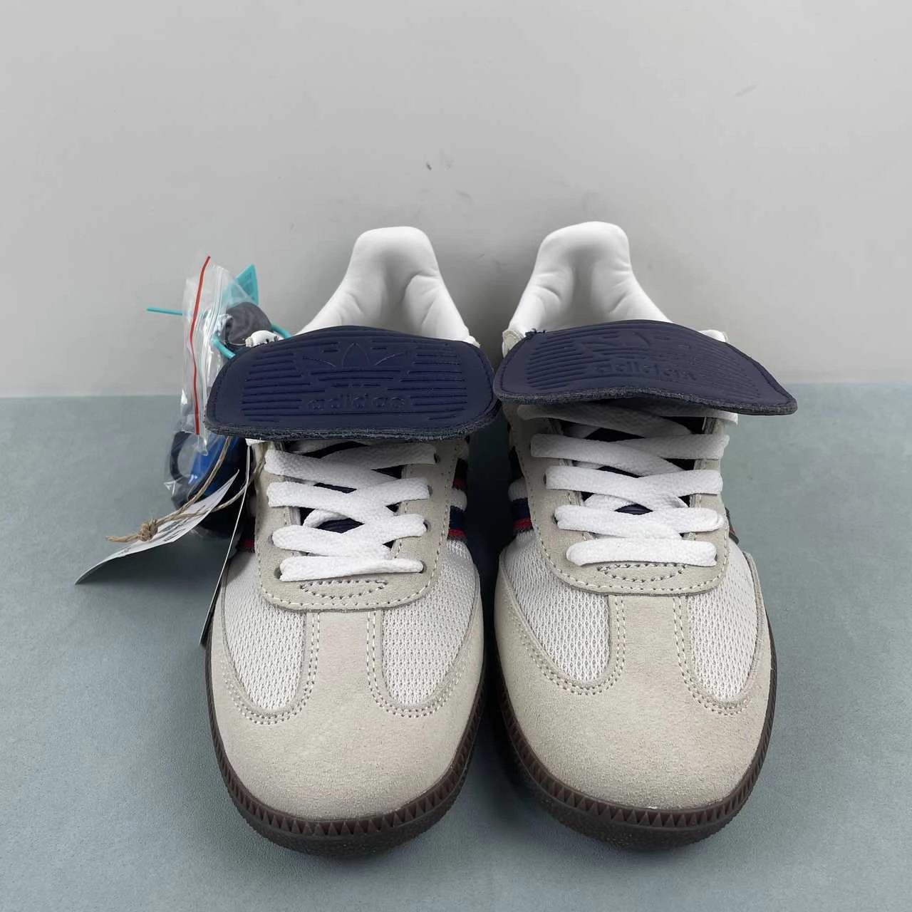 Flexible Construction Adidas Samba LT Crystal White Dark Blue Gum IE9169