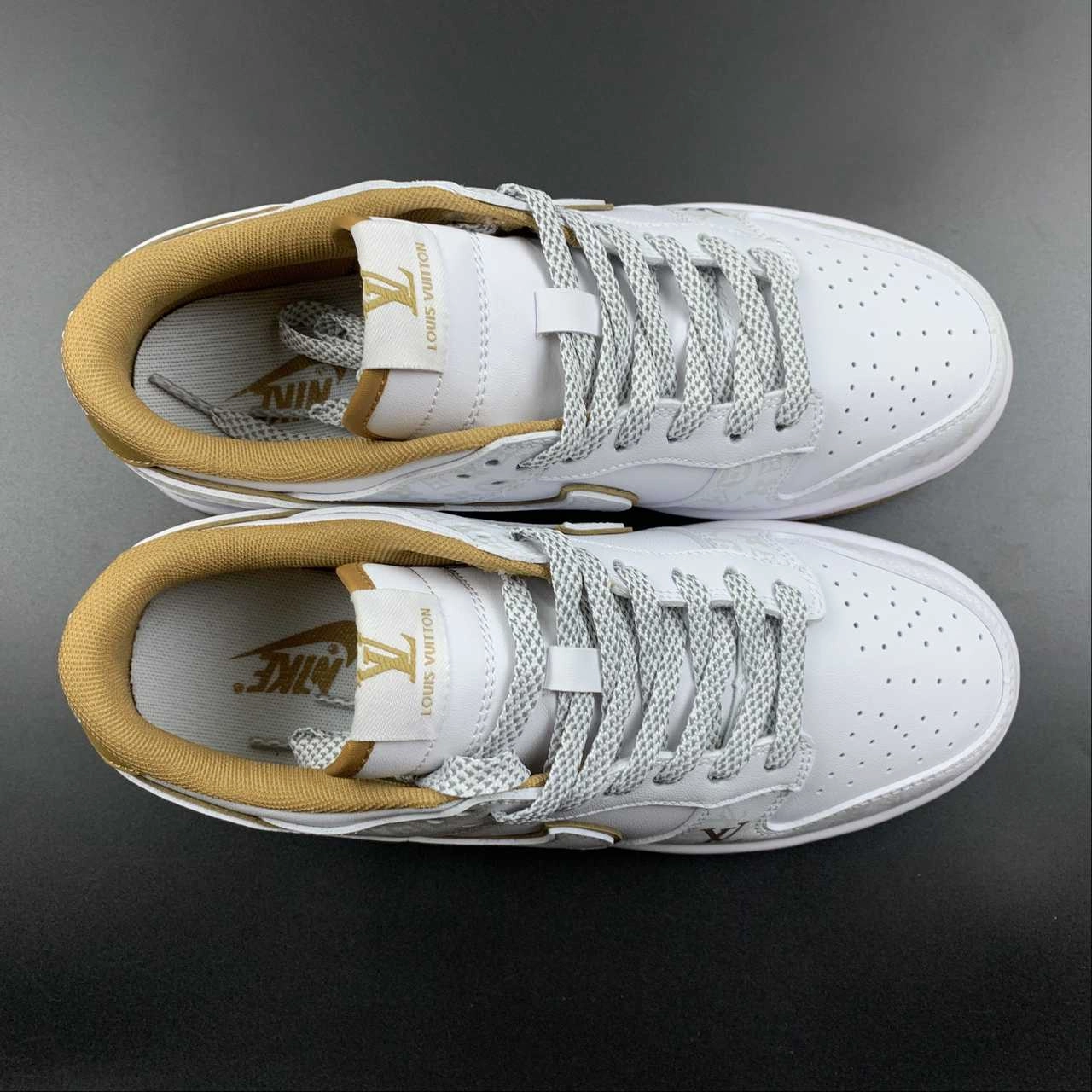 LV x SB Dunk Low Khaki White XD6188-002 Flexible Zones Noise Reducing Sole