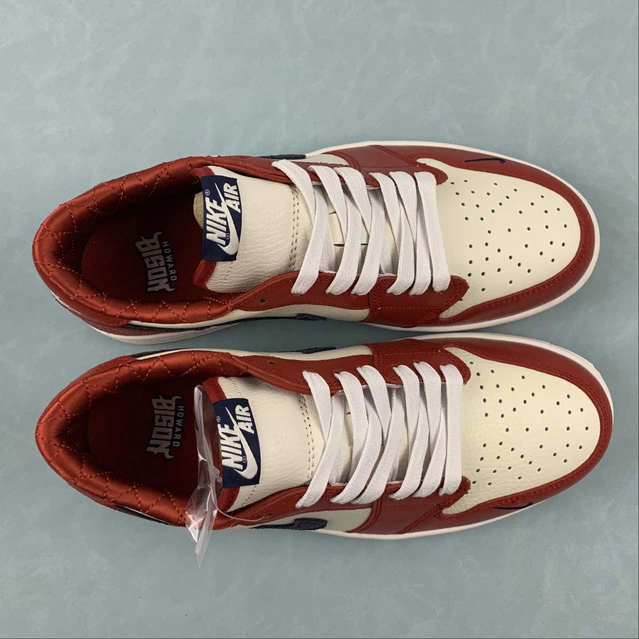 Breathable Knit Fabric Air Jordan 1 Low OG Shattered Backboard Custom Edition Red White Black DZ0790-100