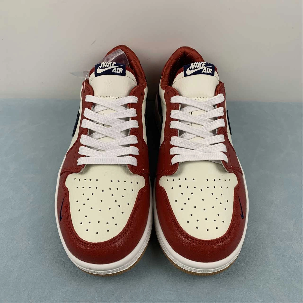 Air Jordan 1 Low OG Shattered Backboard Custom Edition Red White Black DZ0790-100 Durable Upper Material