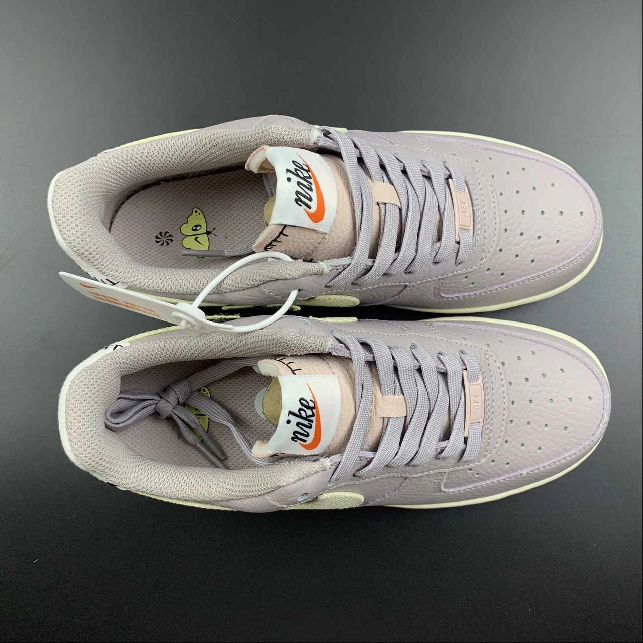 City Mood Flat Outsole Air Force 1 07 Low SE Amethyst Ash Pink Oxford Black Pale Ivory DJ6378-500