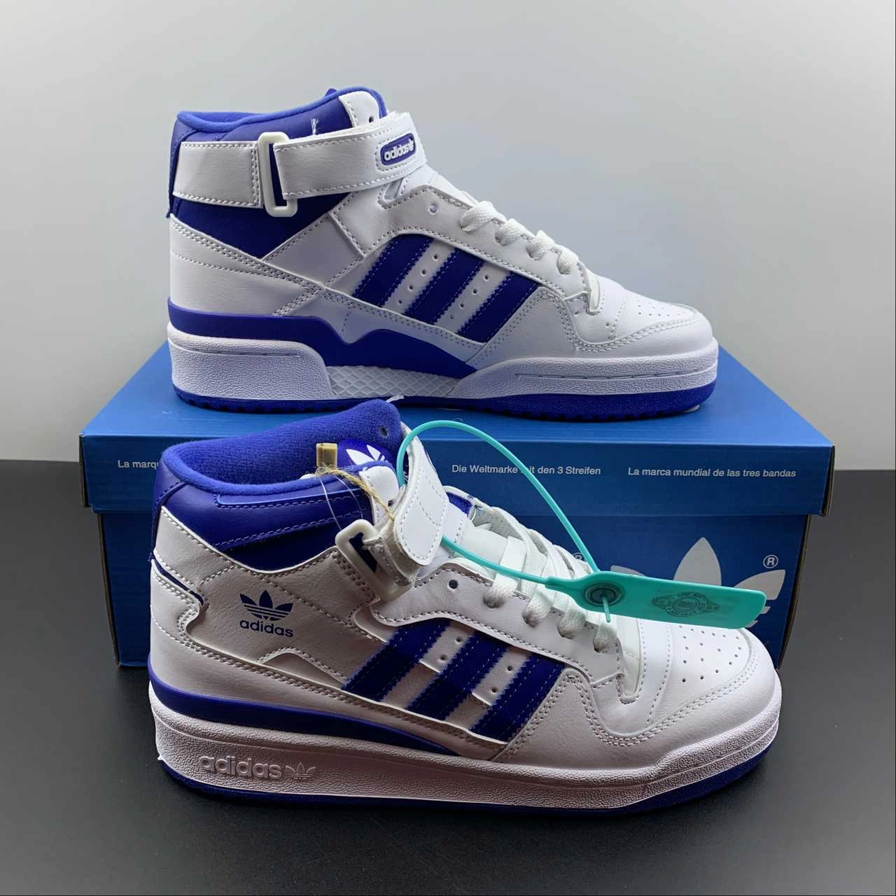 Adidas Forum Mid White Blue FY4976 High Support Casual Shoes