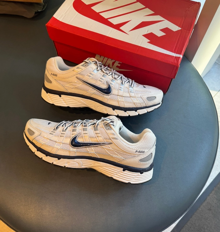 Nike P-6000 Obsidian Summit White Perforated Airflow Zones