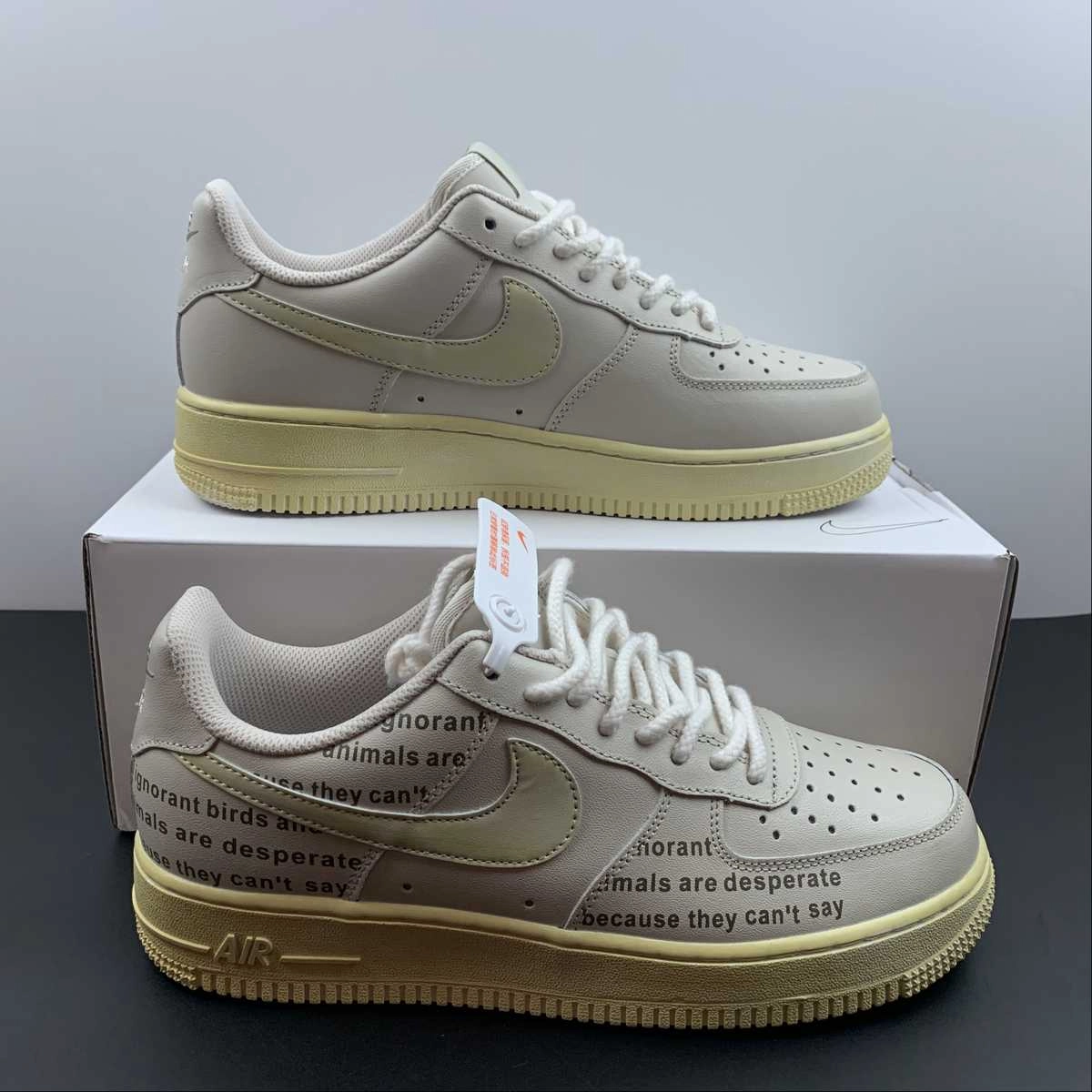 Run Light Move Naturally Air Force 1 07 QS White Yellow Black