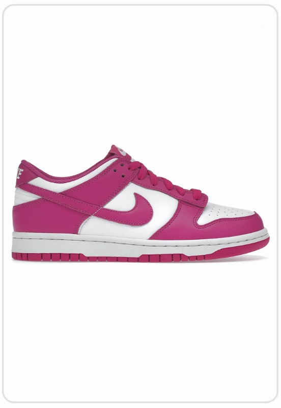 High Traction Outsole Smooth Motion Nike Dunk Low Active Fuchsia