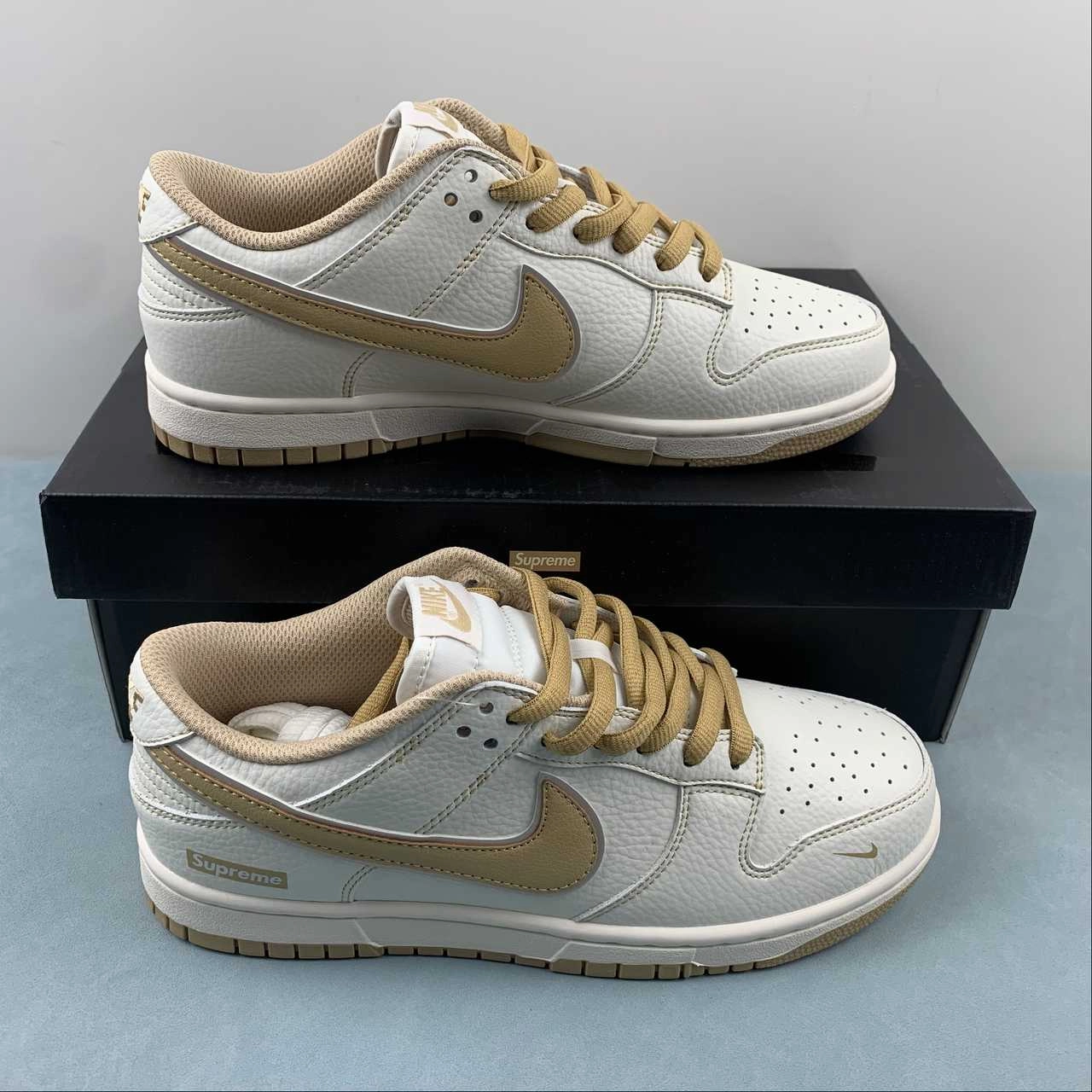 High Rebound Sole Vertical Flex Channel Supreme x SB Dunk Low Off White Kakhi RM2308-236