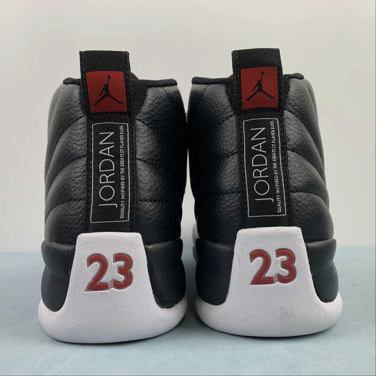 Air Jordan 12 Retro Black Varsity Red White CT8013-006 Asymmetrical Collar Padding