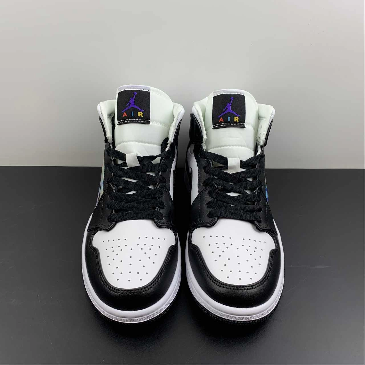 Elegant shock absorption Dynamic lining Air Jordan 1 Mid Black White DR9495-001