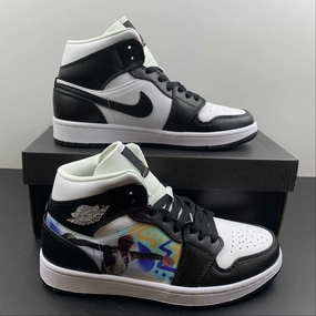 Sock Like Collar Air Jordan 1 Mid Black White DR9495-001