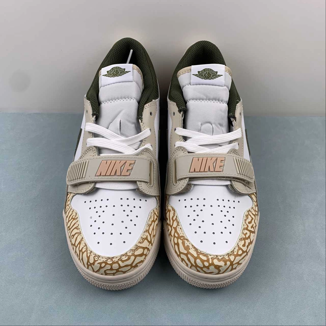 PSG x Air Jordan Legacy 312 Low White Hemp Sail Sequoia Green FZ4358-100 synthetic material