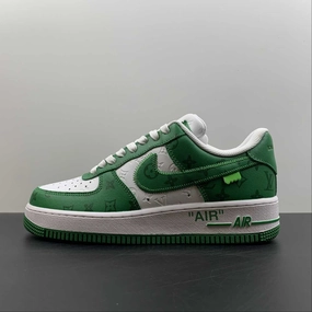 Louis Vuitton x Air Force 1 White Green MS0232 Elastic Material Open Walk