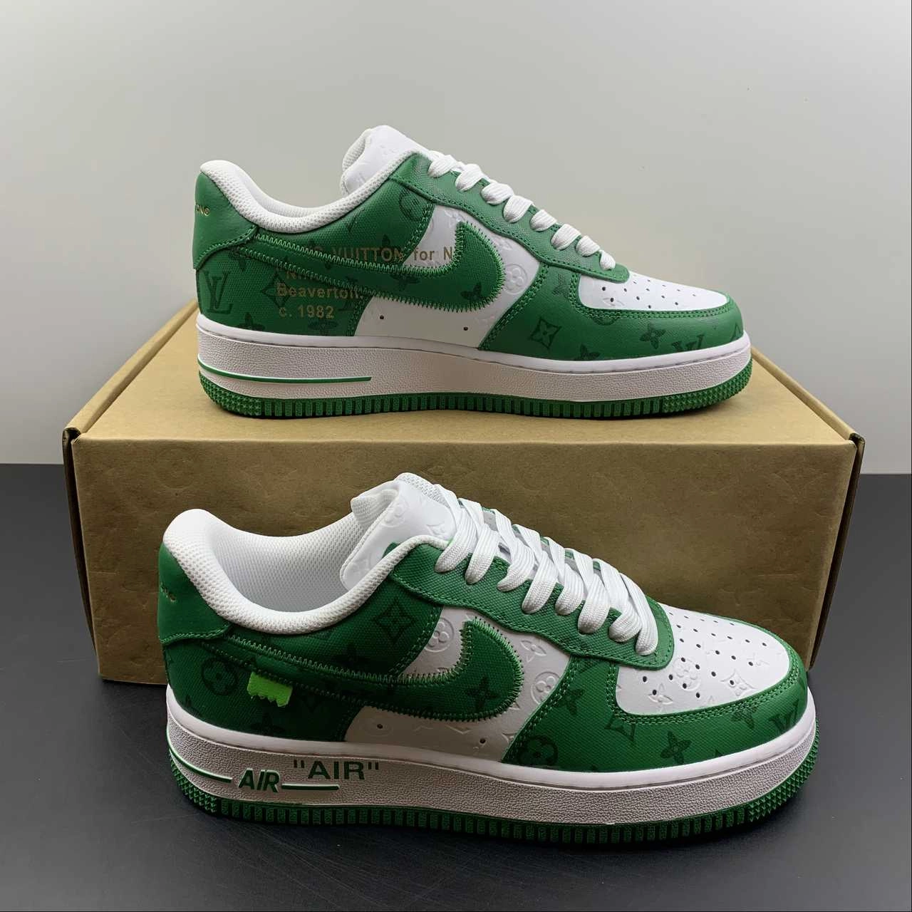 Louis Vuitton x Air Force 1 White Green MS0232 Test Step Wind Safe
