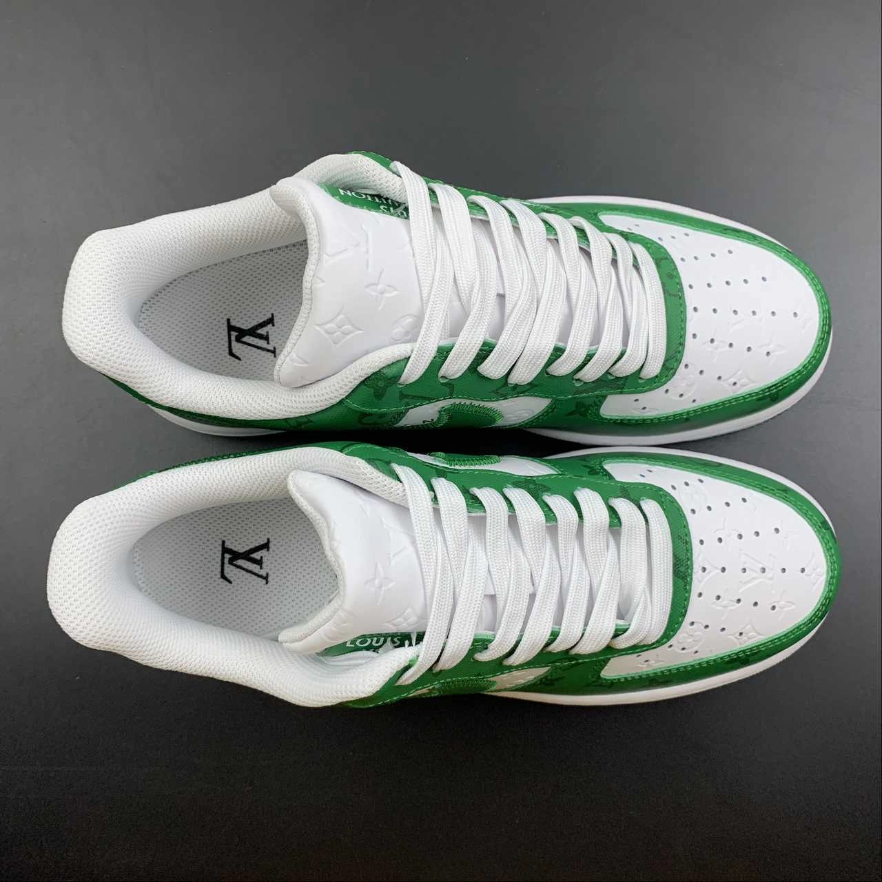 Win Step Support Zones Louis Vuitton x Air Force 1 White Green MS0232