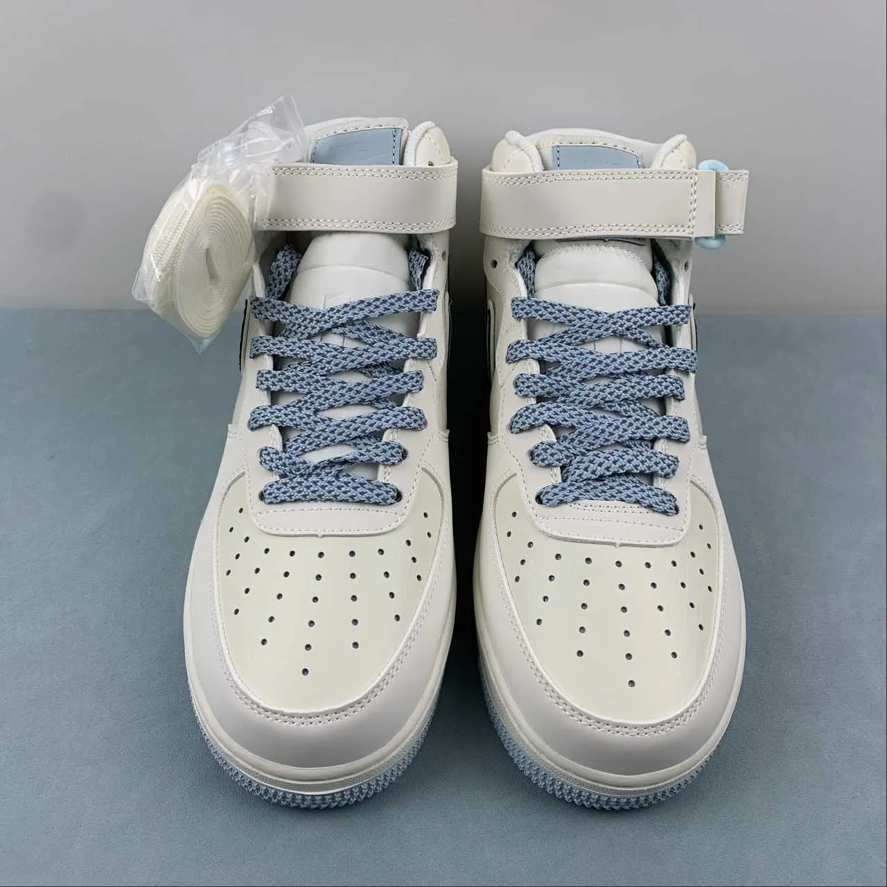 Air Force 1 07 Mid Off White Light Blue SH0235-555 Step Stability Breath Zone