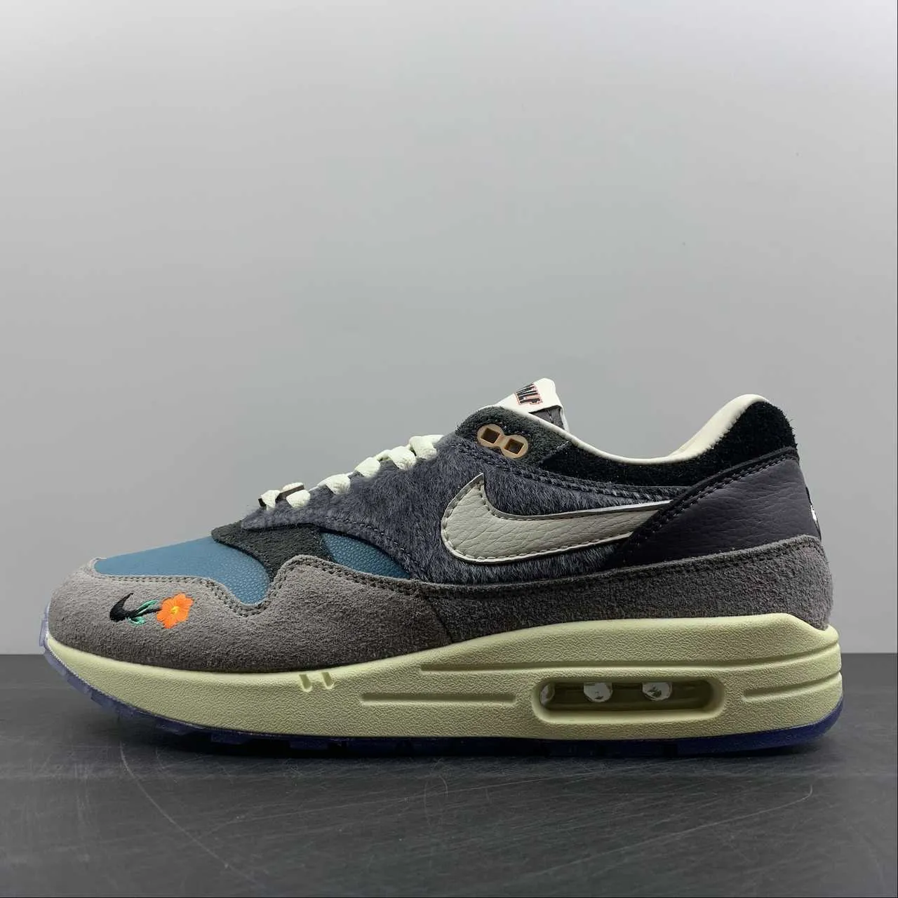 non - perforated shoes chemical - resistant Kasina x Air Max 1 SP Won-Ang Particle Grey Dark Teal Green DQ8475-001