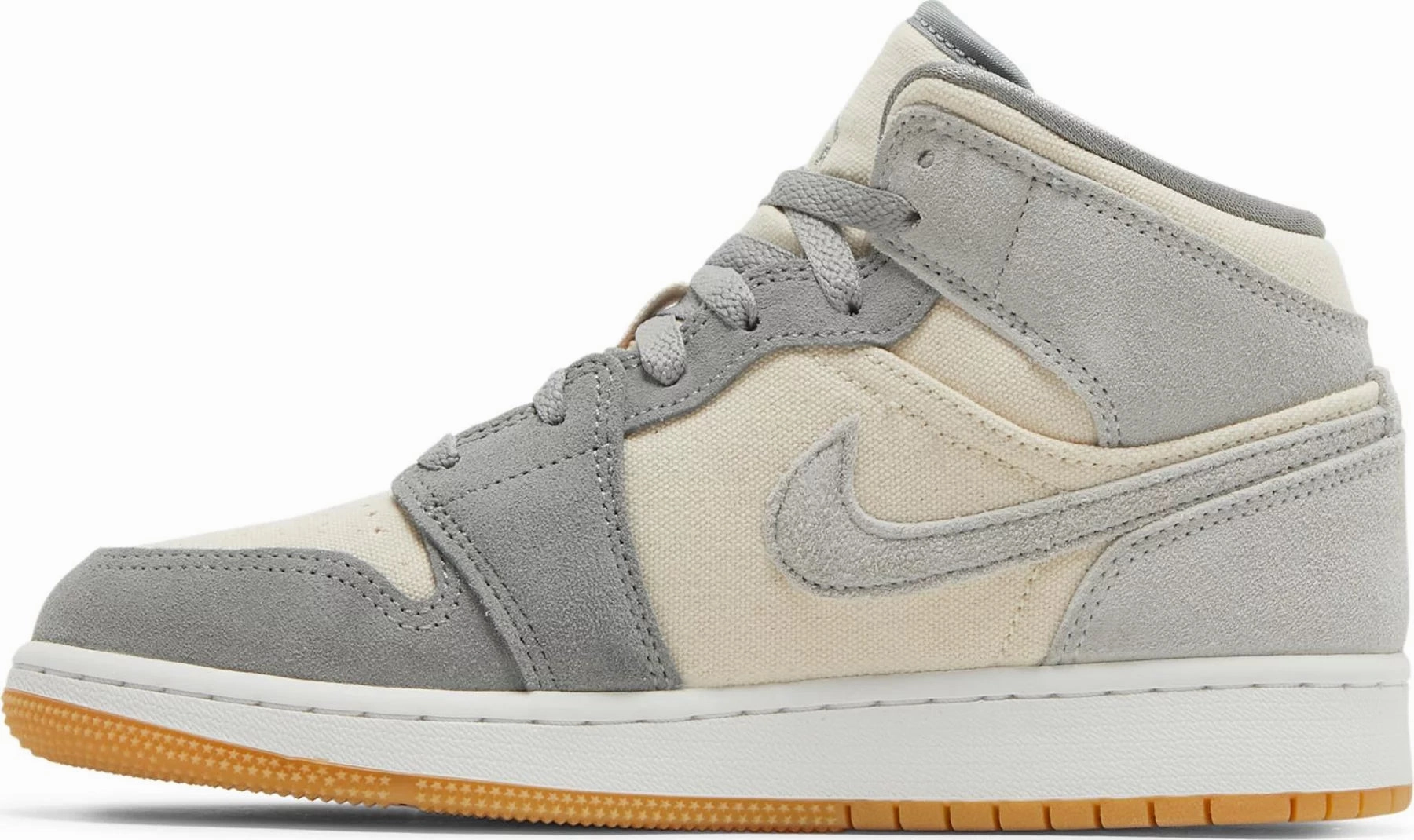Nike Jordan 1 Mid Coconut Milk Particle Grey GS subtle style