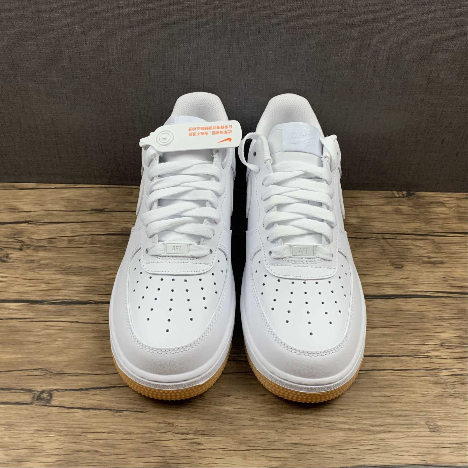 Air Force 1 07 White White-Gum Light Brown DJ2739-100 Street Casual Functional Style