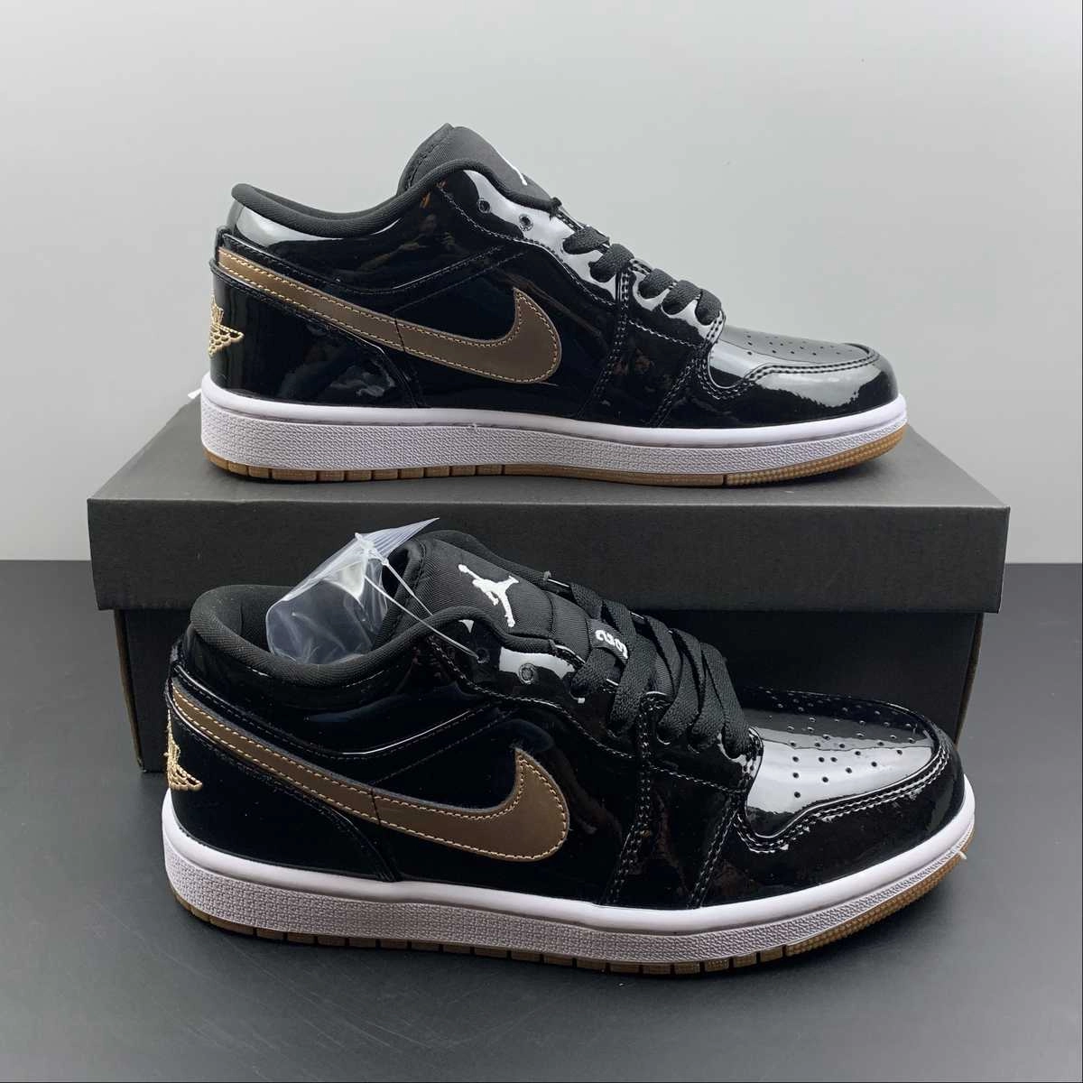 sports Air Jordan 1 Low Black Gold 554723-032