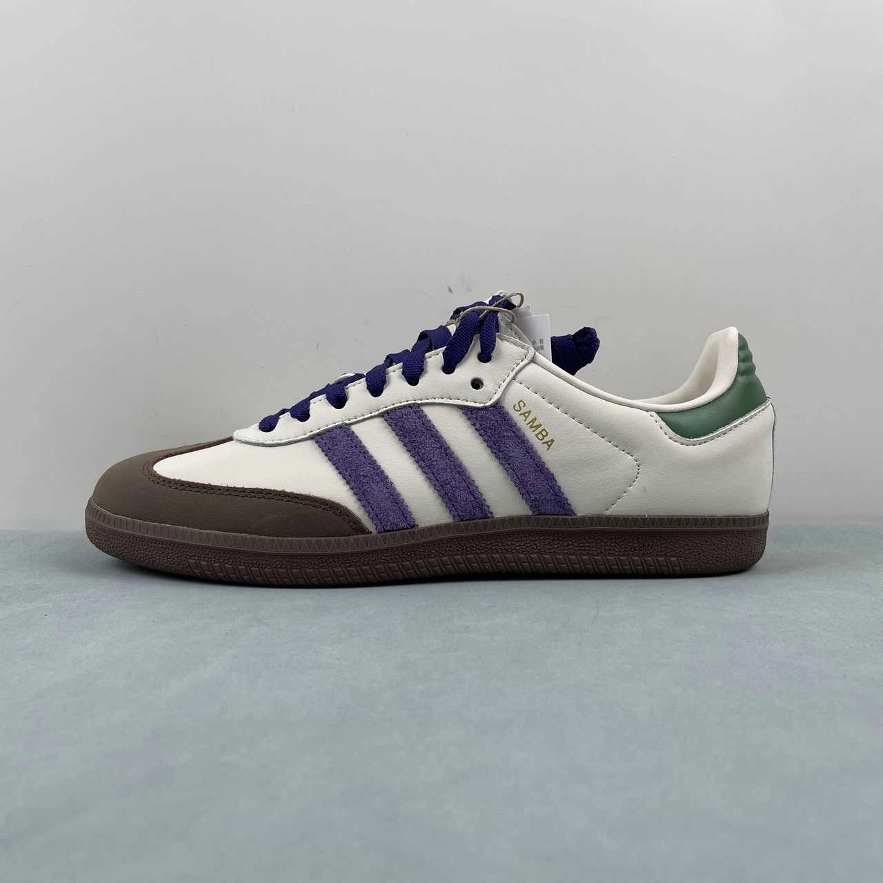 Adidas Samba OG Off White Collegiate Purple ID8349 Minimal Pressure