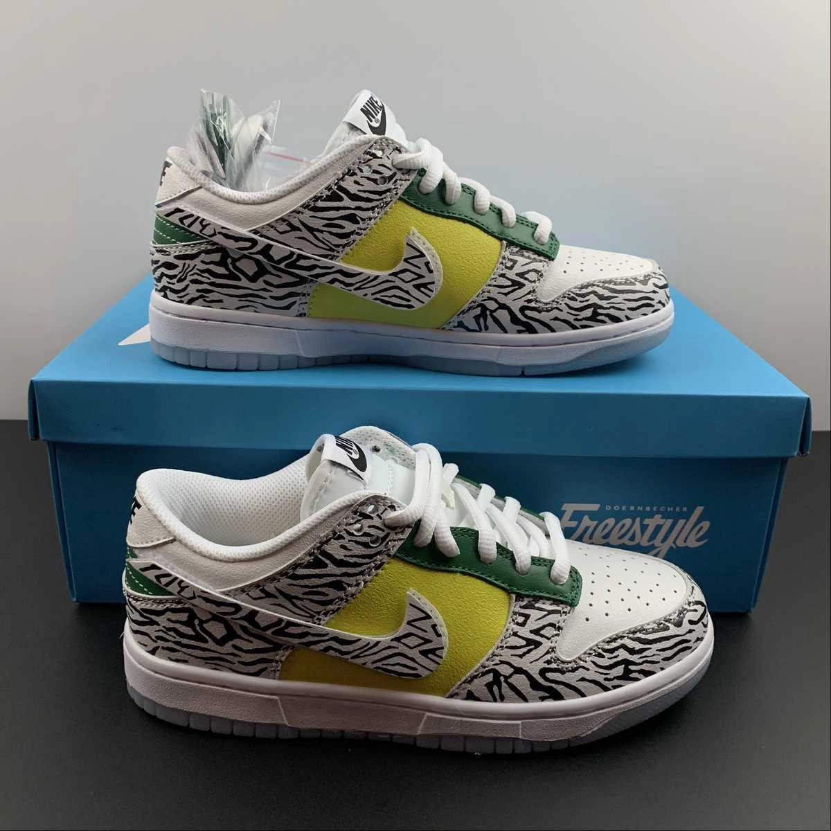 SB Dunk Low Doernbecher Zoe White Black Green Yellow DR7305-100 cushioning system Upgraded design