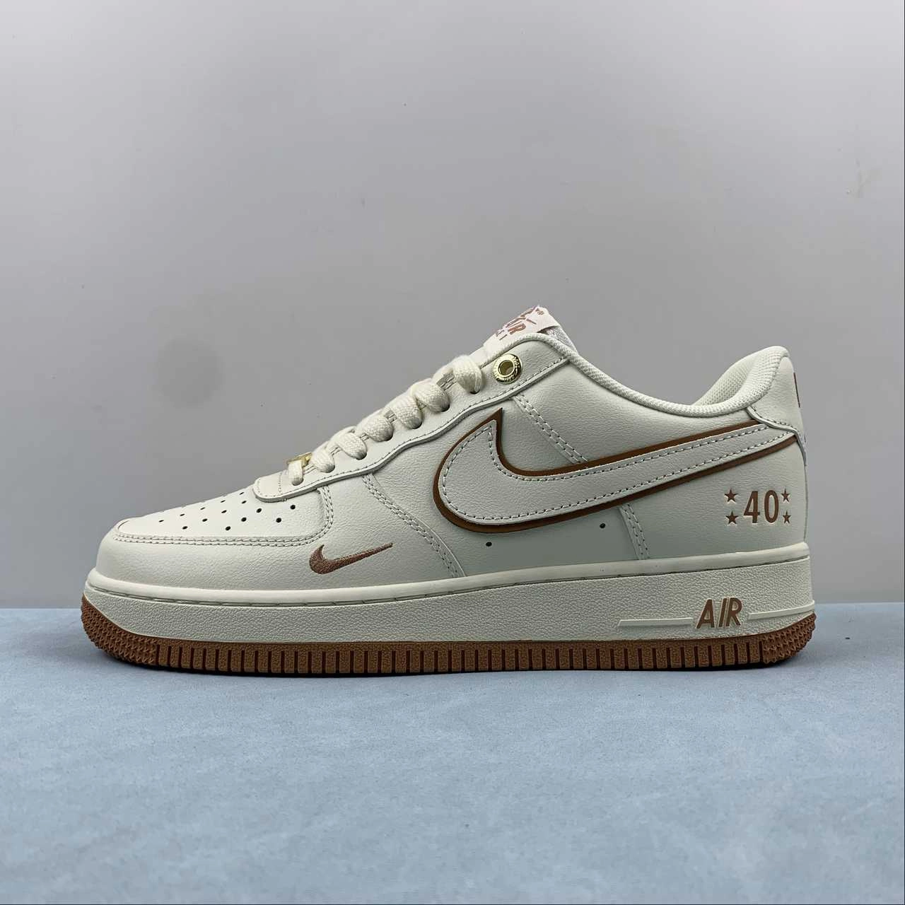 Air Force 1 07 Low Cream White Brown Gold DQ7658-109 Family Meet