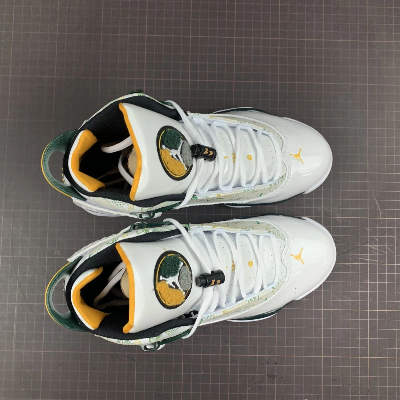 Air Jordan 6 Rings White Black-Dark Pine Taxi 322992-102 Responsive Heel Geometry