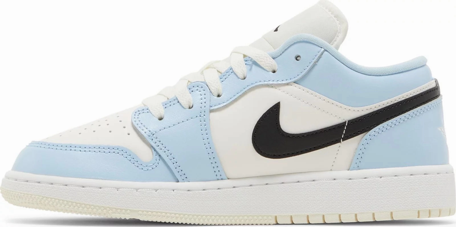 Rubberized Edges Non Marking Tread Nike Jordan 1 Low Ice Blue GS