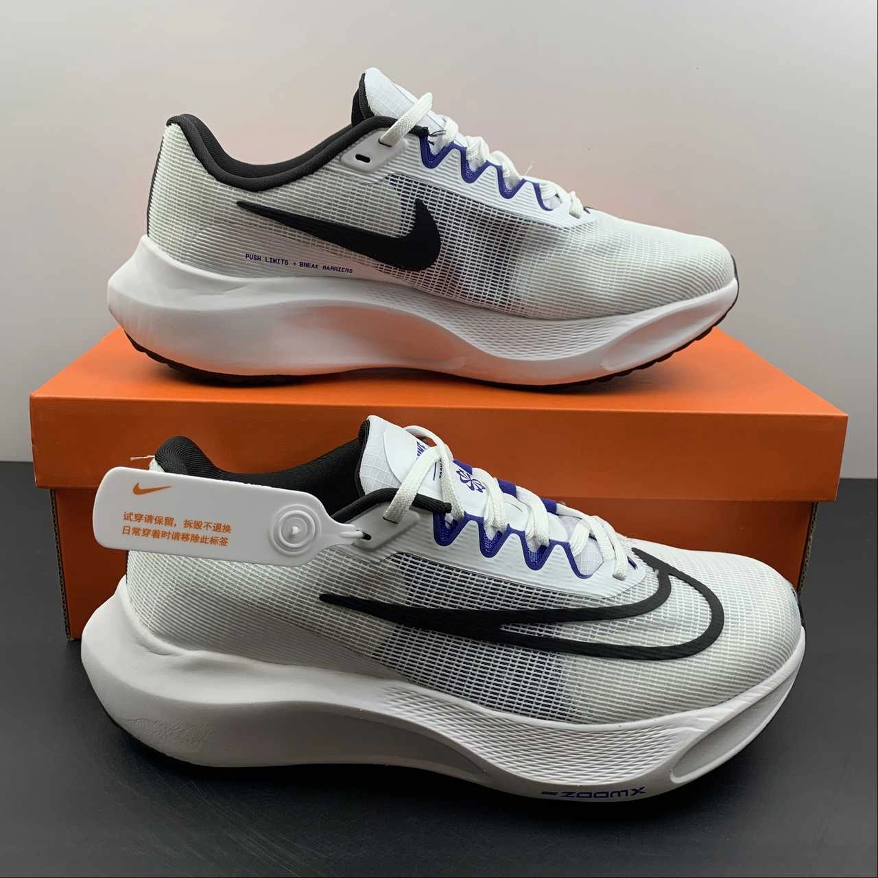 Zoom Fly 5 White Blue-Black DM8968-100 Layer Support Seamless Stitching