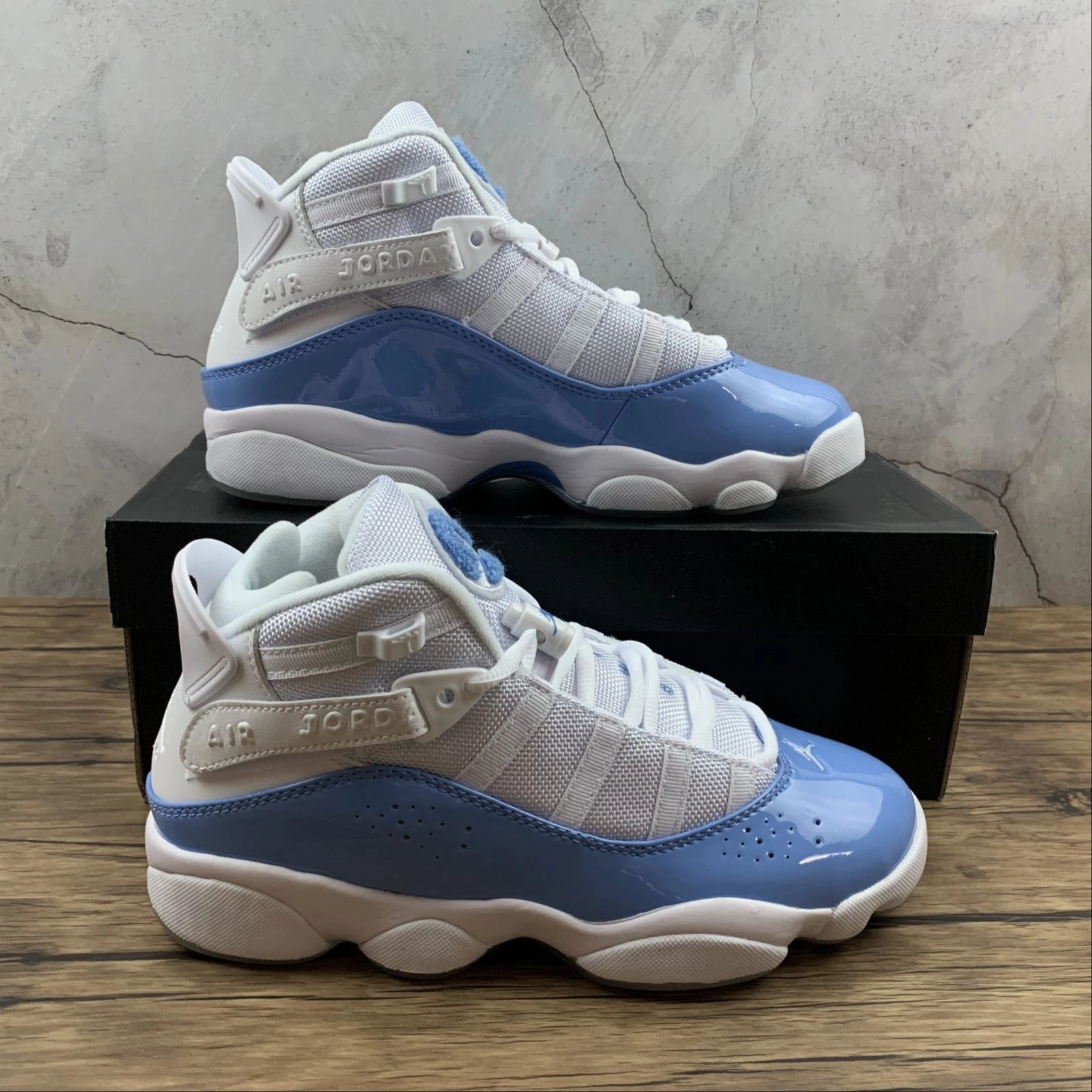 Air Jordan 6 Rings White White-Valor Blue-Ice CW7370-100 High Abrasion Rubber Versatile Support