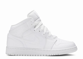 Air Jordan 1 Mid Triple White (GS) Yellow Sun