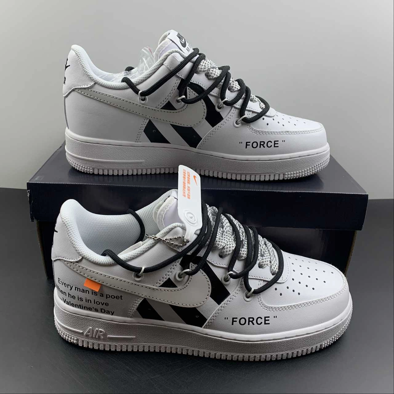 Comfortable Fitment Workday Style Air Force 1 07 Low White Black Silver CV1724-115