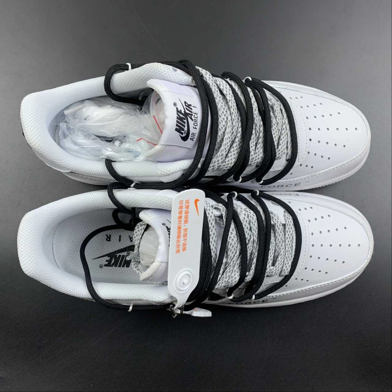 Air Force 1 07 Low White Black Silver CV1724-115 Grippy Outsole