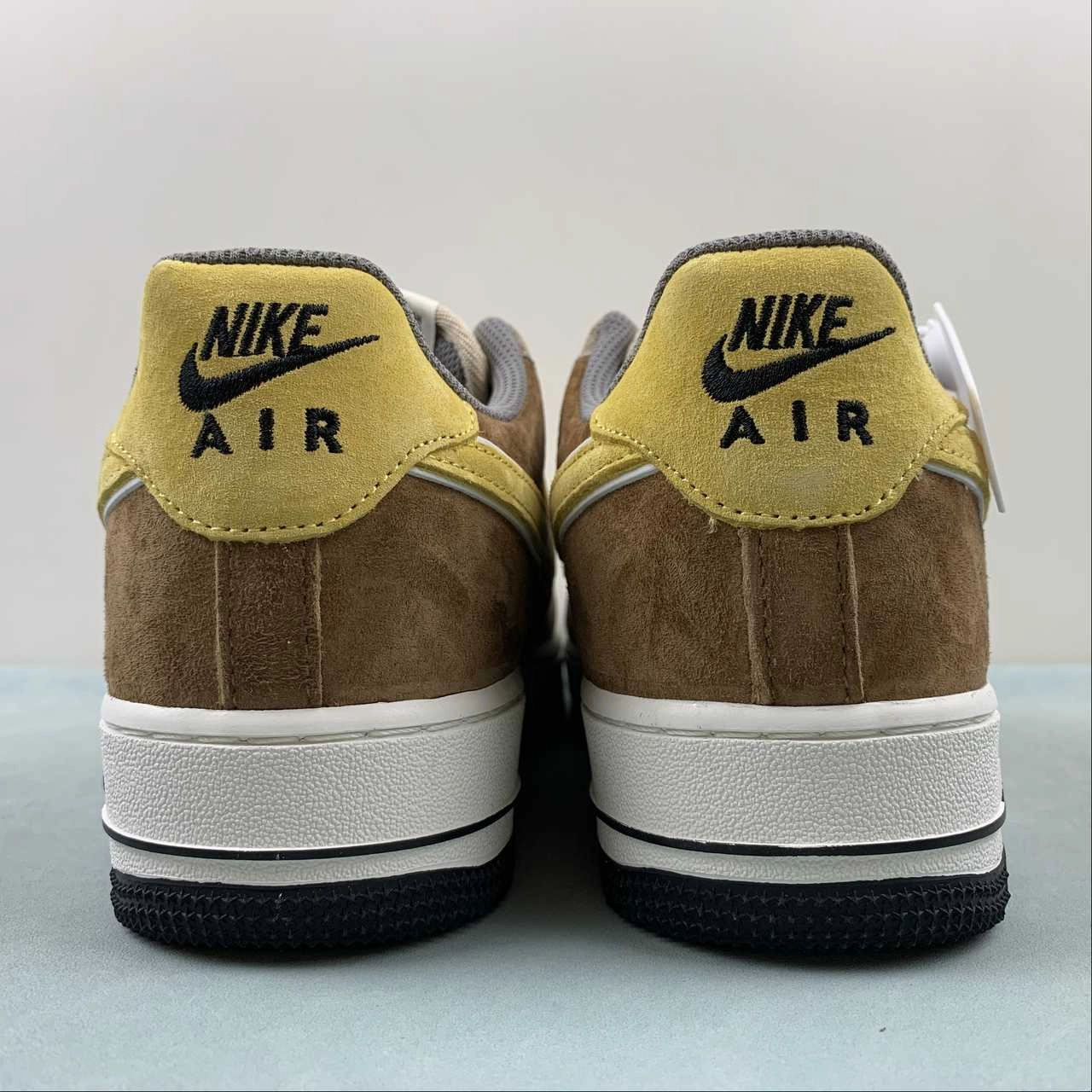 Comfortable to wear Fun Step Air Force 1 07 Low Yellow Brown Gray LF8989-555