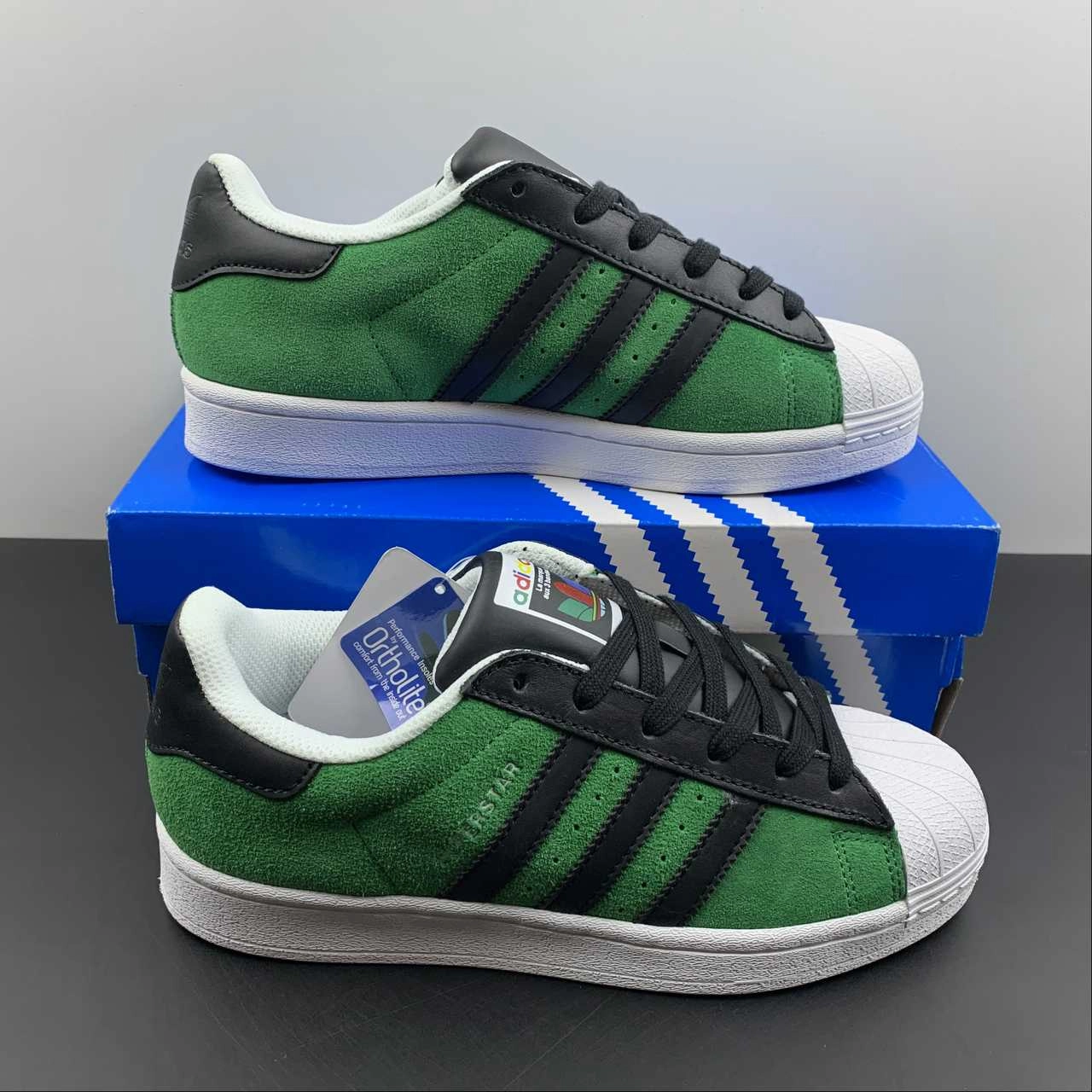 Adidas Superstar Green Core Black Cloud White FW3544 Marathon Preparation