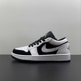 Air Jordan 1 Low Black White 553560-101 Lightweight Material Vent Mesh
