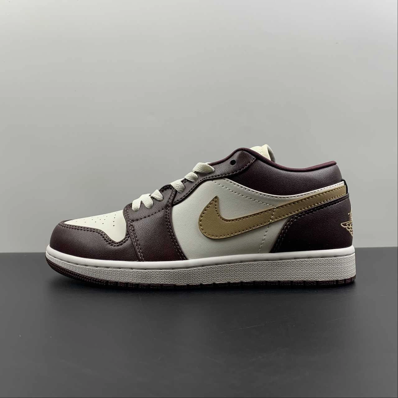 Air Jordan 1 Low Shadow Brown Sail Brown Kelp DC0774-200 Enhanced Stability