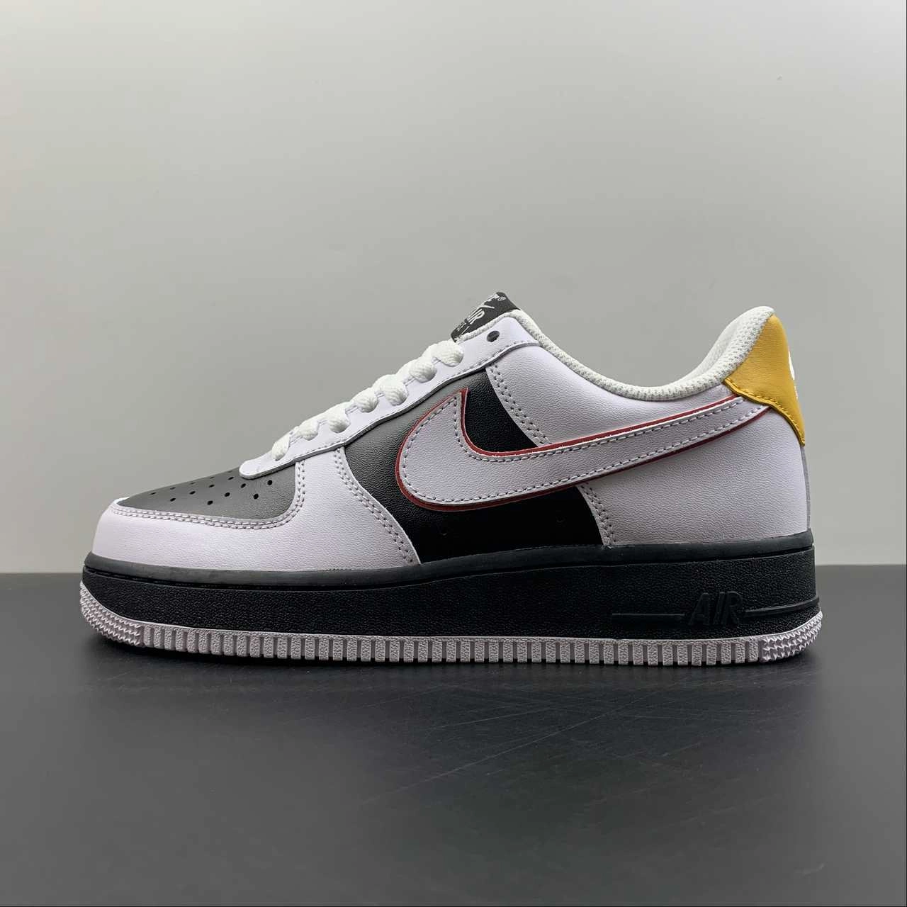 Breathable Design Air Force 1 07 Low White Black Yellow Red KN2696-024