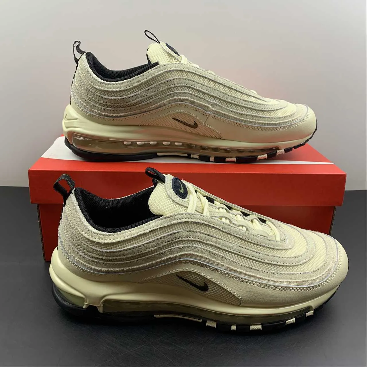 Air Max 97 Coconut Milk Sail Black DV5451-100 easy to put on Versatile Fit