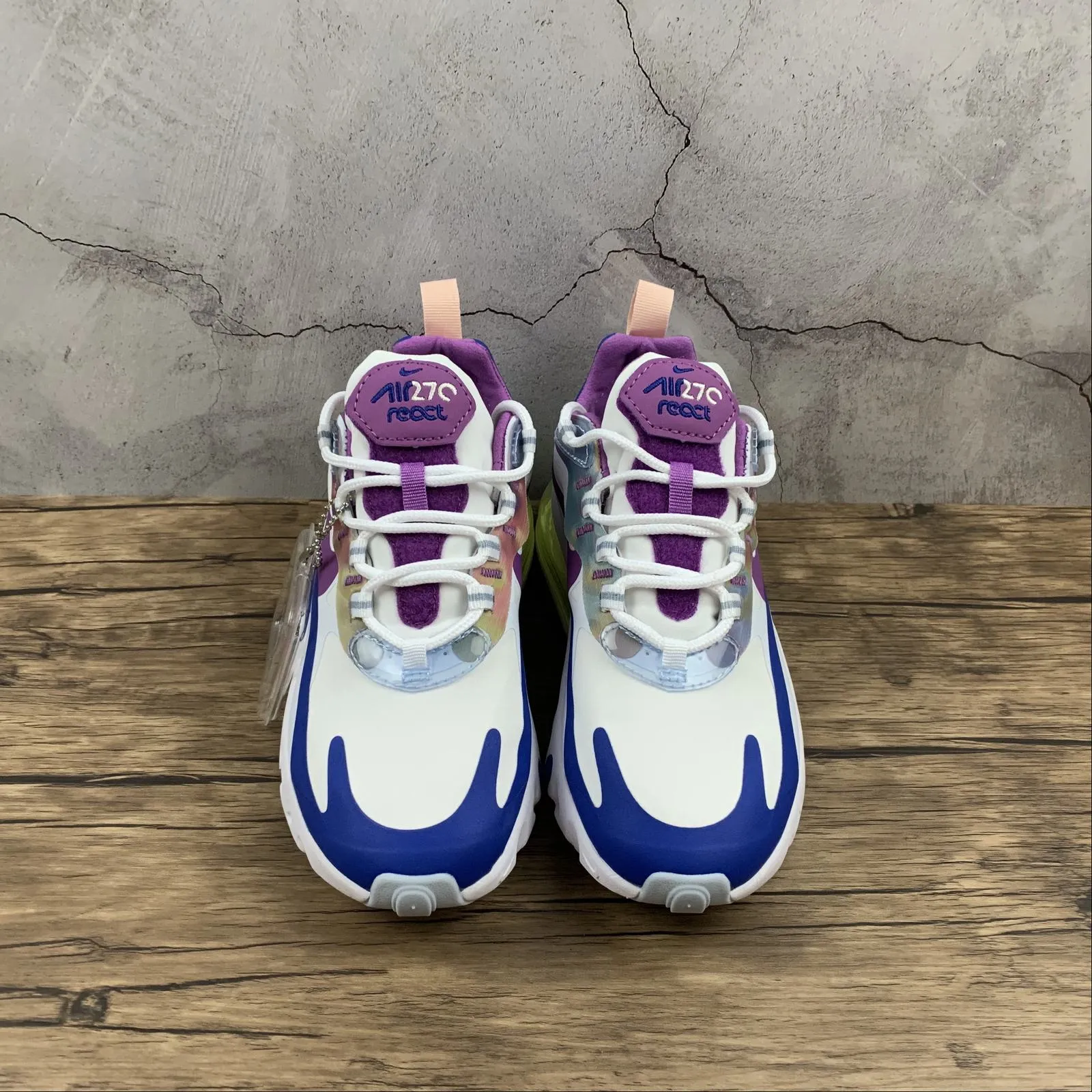 toe box roomy Air Max 270 React Easter White Blue Purple CW0630-100