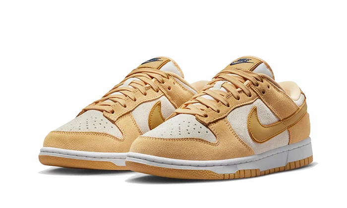 Nike Dunk Low Celestial Gold Suede Ankle Strap Adaptive Lace Tension