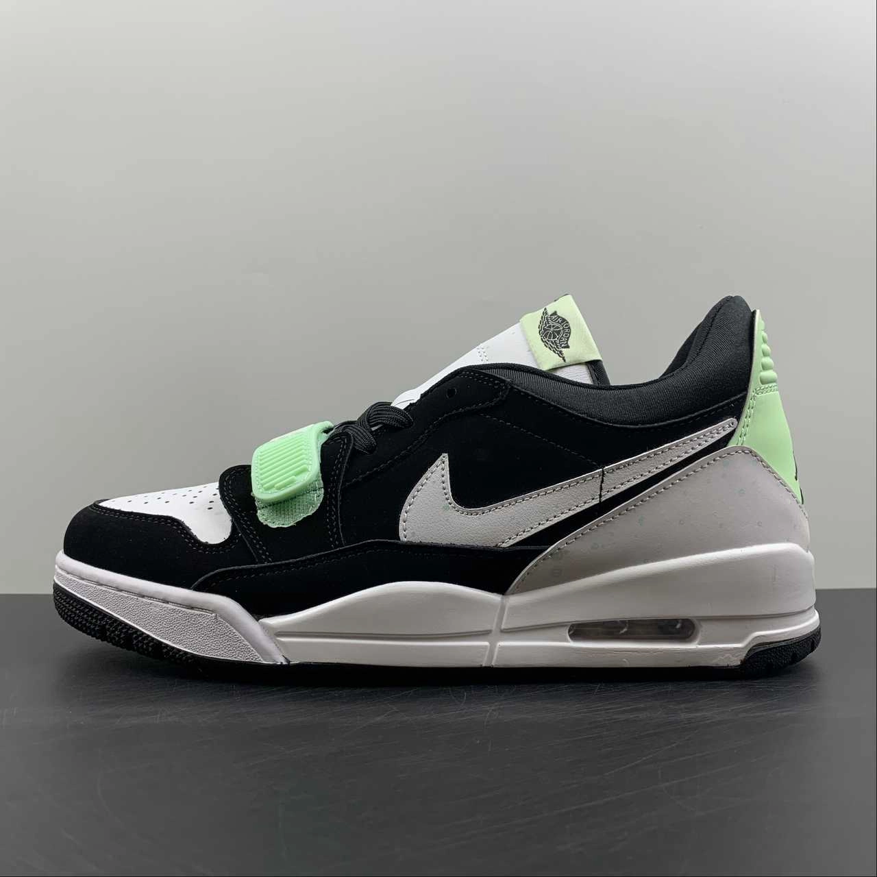 Commuter Style Quick lacing Air Jordan Legacy 312 Low Black White Fluorescent Green CJ5500-013