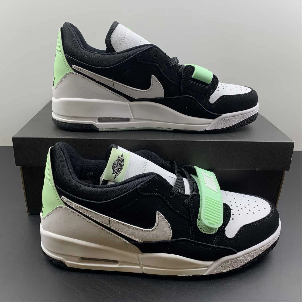 Air Jordan Legacy 312 Low Black White Fluorescent Green CJ5500-013 Stretchable Material Torsional Stability System