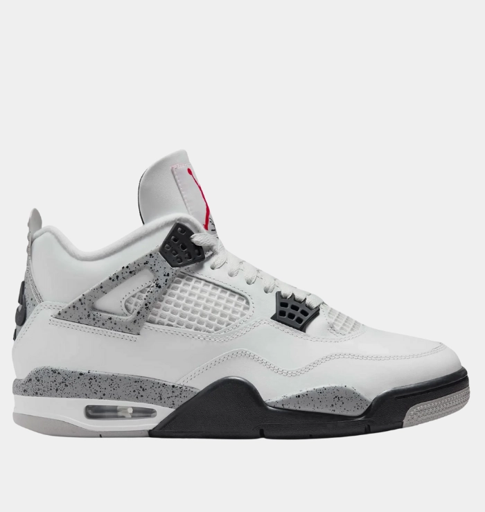 Nike Air Jordan 4 Retro White Cement (2025) Durable tread Rubber Tread
