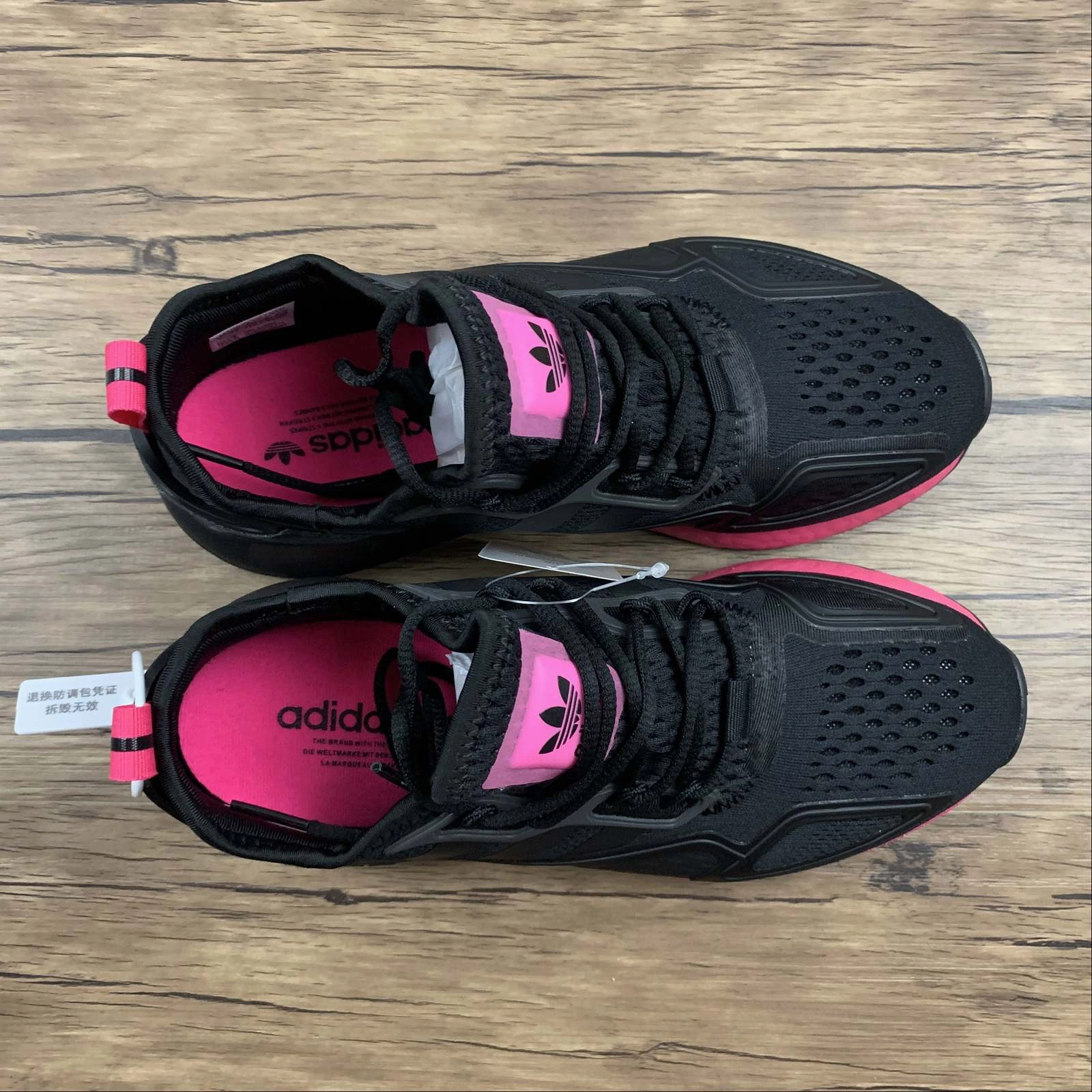 Slip Resistant Sole Adidas ZX 2K Boost Black Shock Pink FV8986