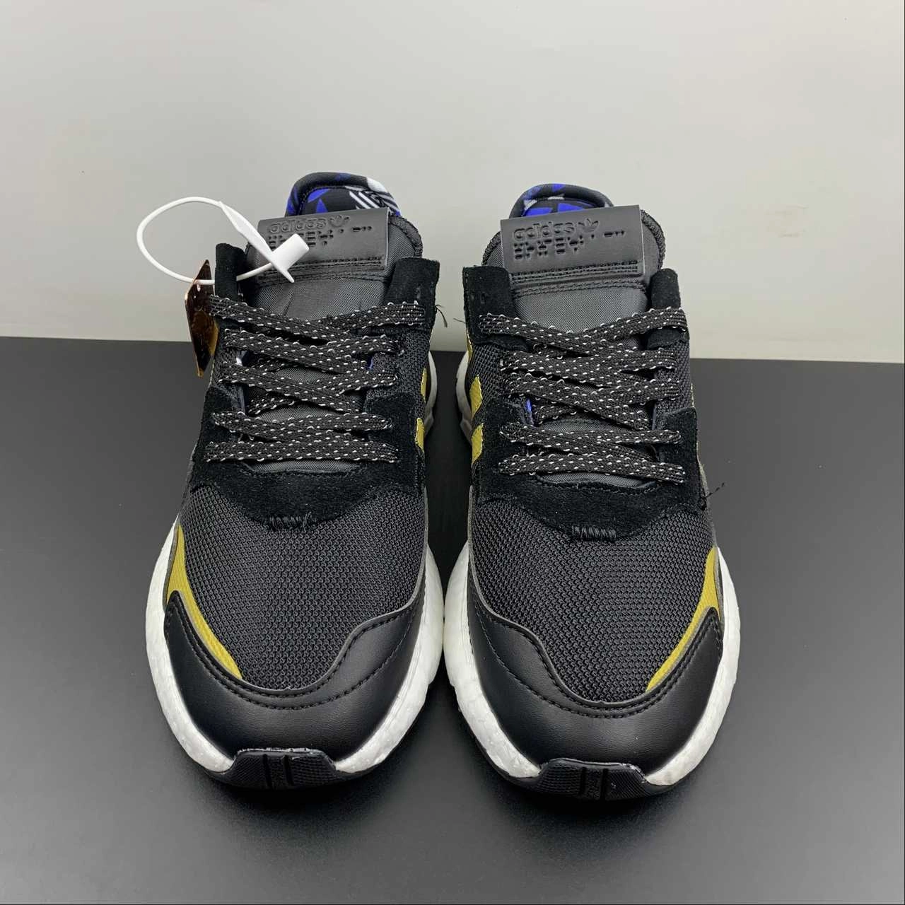 Adidas Nite Jogger Black Gold Blue FW6711 running in a historical site shoes steeplechase shoes