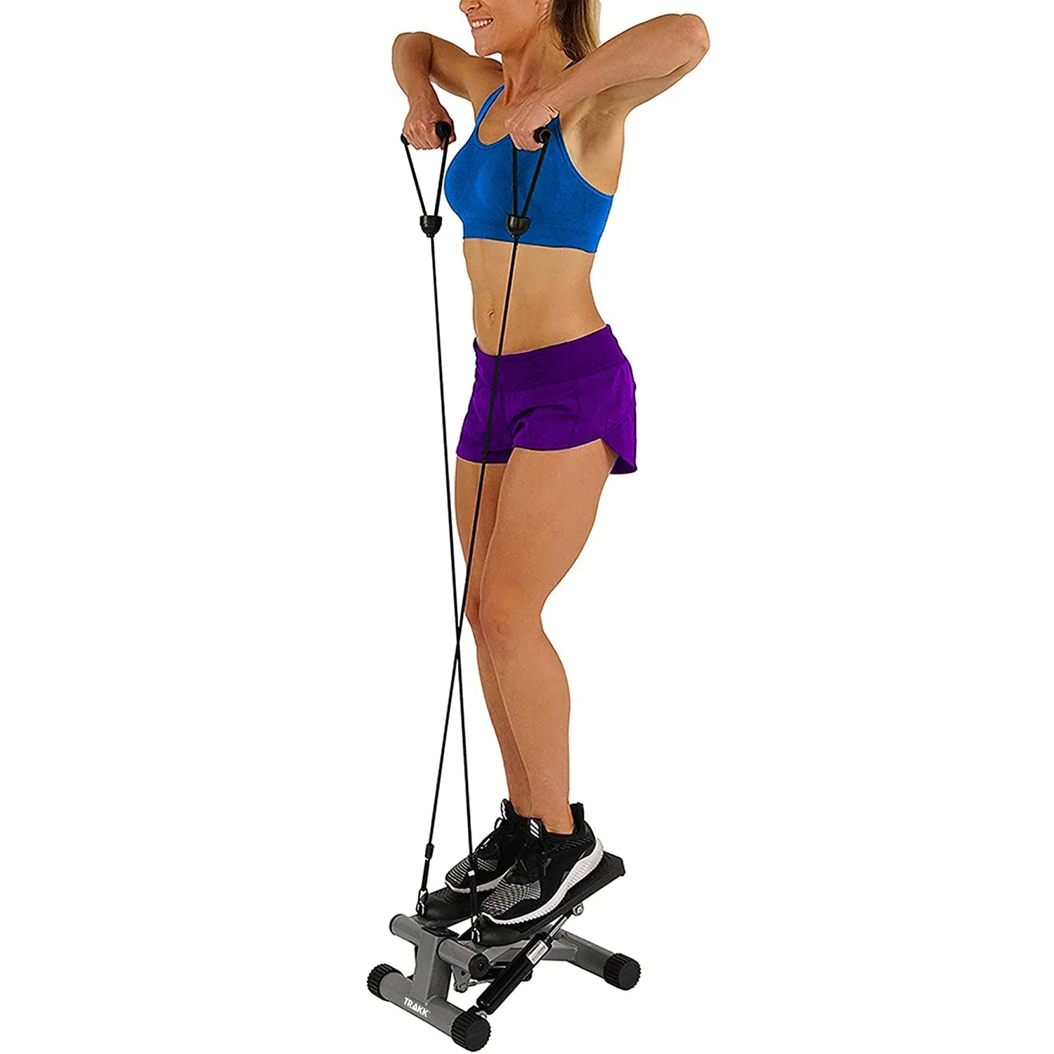 TRAKK Fitness Mini Stepper Stair Stepper Exercise Equipment w/ Resistance Bands