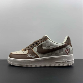 LV x Air Force 1 07 Low Salute Cream Brown DC8877-202 Memory   foam