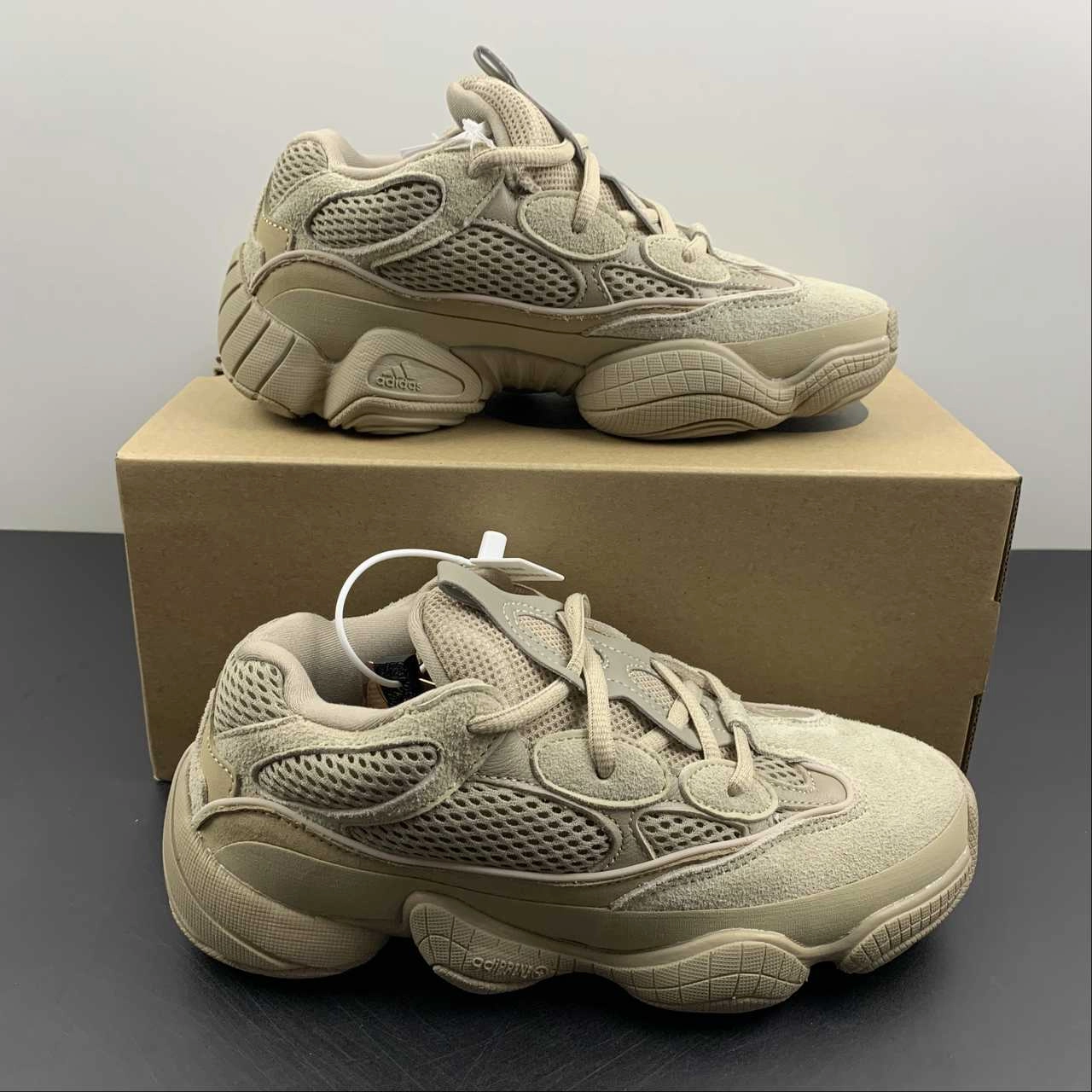 running on inclined ground Breathable Construction Adidas Yeezy 500 Taupe Light GX3605