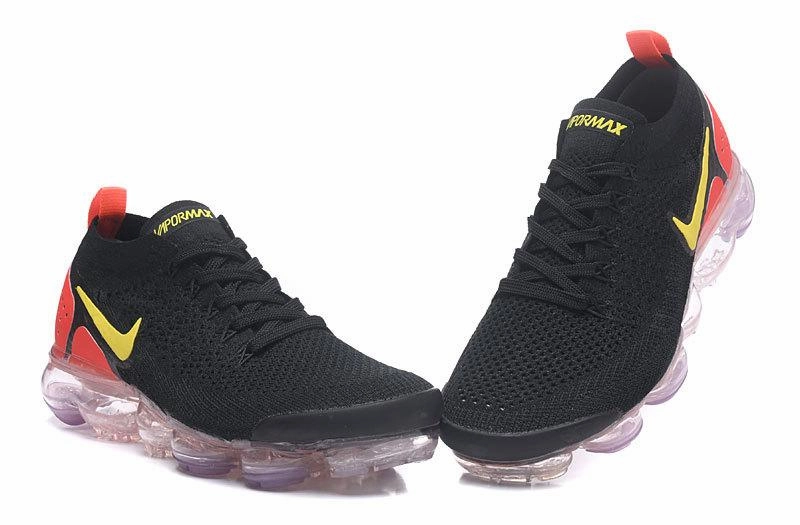 Air VaporMax Flyknit 2.0 Black Laser Orange Total Crimson 942842-005 High Energy Return Sole